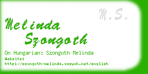 melinda szongoth business card